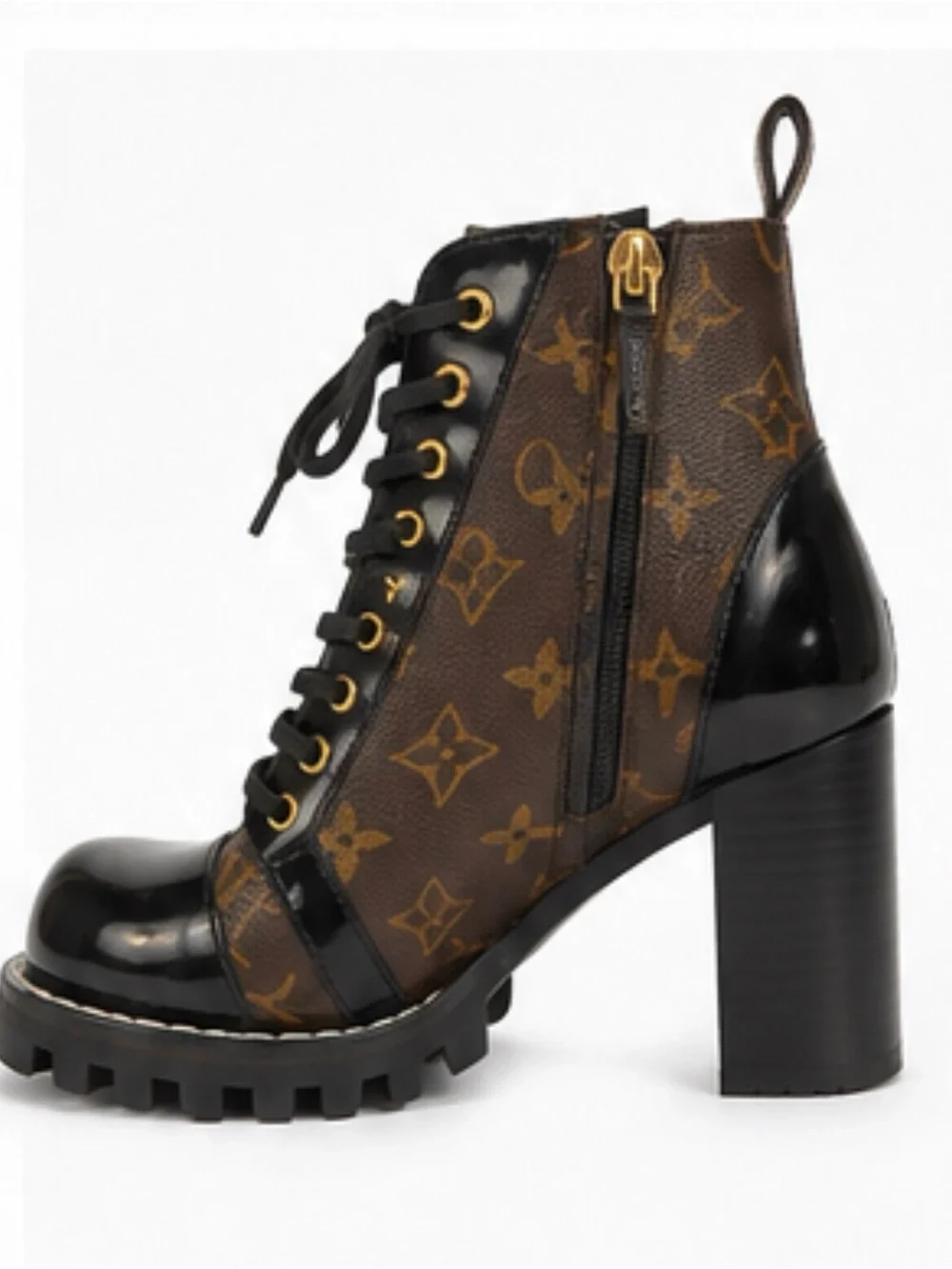 Louis Vuitton Monogram Star Trail Ankle Boots in Brown and Black